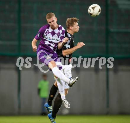 Fussball Regionalliga. SK Austria Klagenfurt gegen FC Jerich International Gleisdorf. Florian Jaritz, (Klagenfurt), Luca Tauschmann (Gleisdorf). Klagenfurt, am 20.10.2017.
Foto: Kuess
---
pressefotos, pressefotografie, kuess, qs, qspictures, sport, bild, bilder, bilddatenbank