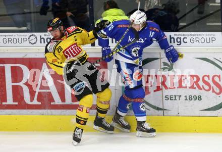 EBEL. Eishockey Bundesliga. EC VSV gegen Vienna Capitals. Valentin Leiler, (VSV), Andreas Noedl (Vienna Capitals). Villach, am 22.10.2017.
Foto: Kuess 


---
pressefotos, pressefotografie, kuess, qs, qspictures, sport, bild, bilder, bilddatenbank