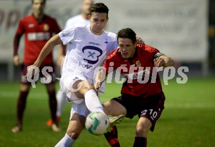 Fussball Kaerntner Liga. SAK gegen ATSV Wolfsberg. Zdravko Koletnik, (SAK), Patrick Pfennich (Wolfsberg). Klagenfurt, am 20.10.2017.
Foto: Kuess
---
pressefotos, pressefotografie, kuess, qs, qspictures, sport, bild, bilder, bilddatenbank