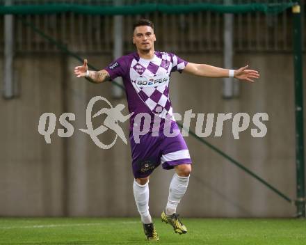 Fussball Regionalliga. SK Austria Klagenfurt gegen FC Jerich International Gleisdorf. Torjubel Tadej Zagar Knez (Klagenfurt). Klagenfurt, am 20.10.2017.
Foto: Kuess
---
pressefotos, pressefotografie, kuess, qs, qspictures, sport, bild, bilder, bilddatenbank