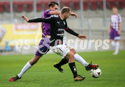 Fussball Regionalliga. SK Austria Klagenfurt gegen FC Jerich International Gleisdorf.  Ambrozije Soldo, (Klagenfurt), Markus Deutschmann (Gleisdorf). Klagenfurt, am 20.10.2017.
Foto: Kuess
---
pressefotos, pressefotografie, kuess, qs, qspictures, sport, bild, bilder, bilddatenbank