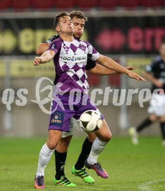Fussball Regionalliga. SK Austria Klagenfurt gegen FC Jerich International Gleisdorf. Daniel Mair, (Klagenfurt), Markus Farnleitner (Gleisdorf). Klagenfurt, am 20.10.2017.
Foto: Kuess
---
pressefotos, pressefotografie, kuess, qs, qspictures, sport, bild, bilder, bilddatenbank