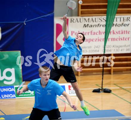 Badminton Bundesliga. SC Kelag Kaernten.  Philipp Drexler, Miha Ivancic. Klagenfurt, am 21.10.2017.
Foto: Kuess
---
pressefotos, pressefotografie, kuess, qs, qspictures, sport, bild, bilder, bilddatenbank