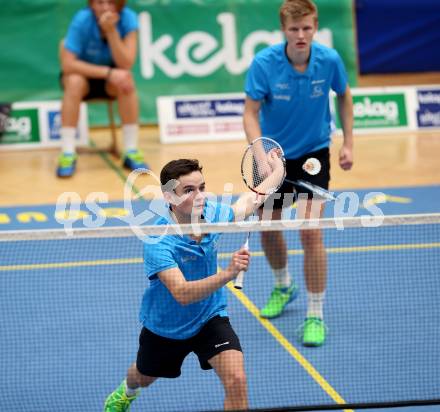 Badminton Bundesliga. SC Kelag Kaernten.  Philipp Drexler, Miha Ivancic. Klagenfurt, am 21.10.2017.
Foto: Kuess
---
pressefotos, pressefotografie, kuess, qs, qspictures, sport, bild, bilder, bilddatenbank