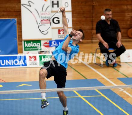 Badminton Bundesliga. SC Kelag Kaernten.  Filip Spoljarec. Klagenfurt, am 21.10.2017.
Foto: Kuess
---
pressefotos, pressefotografie, kuess, qs, qspictures, sport, bild, bilder, bilddatenbank