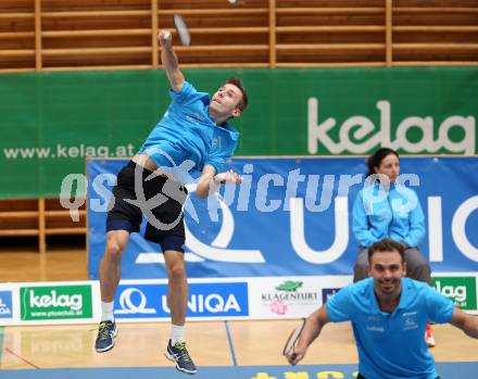 Badminton Bundesliga. SC Kelag Kaernten. Filip Spoljarec, Blagovest Kisyov. Klagenfurt, am 21.10.2017.
Foto: Kuess
---
pressefotos, pressefotografie, kuess, qs, qspictures, sport, bild, bilder, bilddatenbank