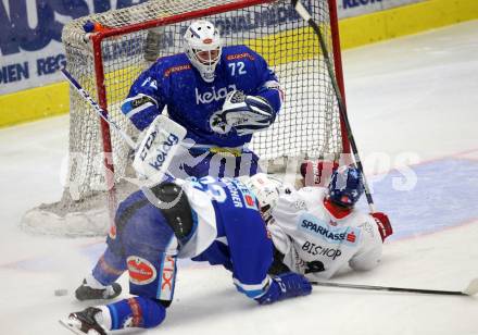 EBEL. Eishockey Bundesliga. EC VSV gegen HC TWK Innsbruck. Markus Schlacher, Lukas Herzog, (VSV), Hunter Bishop (Innsbruck). Villach, am 26.10.2017.
Foto: Kuess 


---
pressefotos, pressefotografie, kuess, qs, qspictures, sport, bild, bilder, bilddatenbank