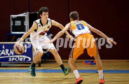 Basketball 2. Bundesliga. Grunddurchgang. 6. Runde. Woerthersee Piraten gegen BBU Salzburg. Maximilian Sickl (Woerthersee Piraten), Danilo Tepic (Salzburg). Klagenfurt, am 21.10.2017.
Foto: Kuess
---
pressefotos, pressefotografie, kuess, qs, qspictures, sport, bild, bilder, bilddatenbank