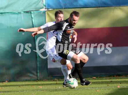 Fussball. Kaerntner Liga. SAK gegen Gmuend. Patrick Quantschnig (SAK), Udo Gasser (Gmuend). Klagenfurt, 28.10.2017.
Foto: Kuess
---
pressefotos, pressefotografie, kuess, qs, qspictures, sport, bild, bilder, bilddatenbank
