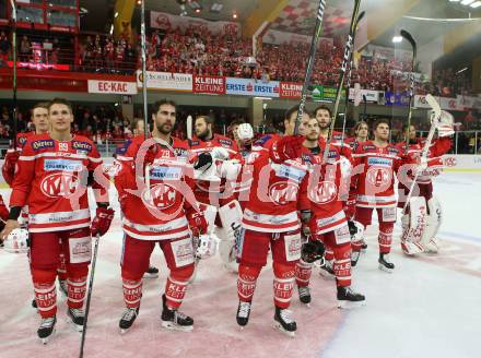 EBEL. Eishockey Bundesliga. KAC gegen 	VSV. Jubel  (KAC). Klagenfurt, am 29.10.2017.
Foto: Kuess

---
pressefotos, pressefotografie, kuess, qs, qspictures, sport, bild, bilder, bilddatenbank