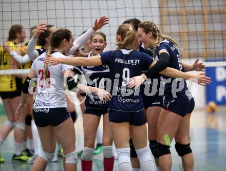 Volleyball Bundesliga. Frauen. SG Klagenfurt gegen Linz Steg. Jubel (SG Klagenfurt). Klagenfurt, am 4.11.2017.
Foto: Kuess
---
pressefotos, pressefotografie, kuess, qs, qspictures, sport, bild, bilder, bilddatenbank
