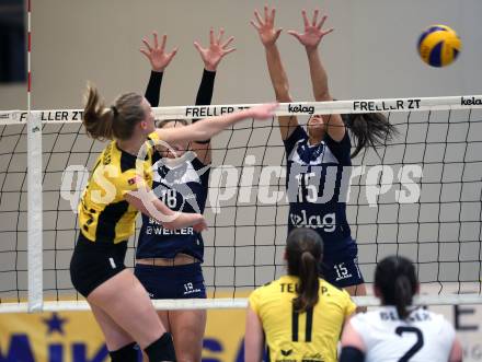 Volleyball Bundesliga. Frauen. SG Klagenfurt gegen Linz Steg. Ana Bajic, Nikolina Bajic (SG Klagenfurt). Klagenfurt, am 4.11.2017.
Foto: Kuess
---
pressefotos, pressefotografie, kuess, qs, qspictures, sport, bild, bilder, bilddatenbank