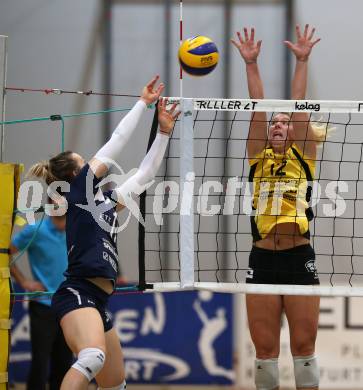 Volleyball Bundesliga. Frauen. SG Klagenfurt gegen Linz Steg. Sophie Wallner (SG Klagenfurt), Maria Below (Linz Steg). Klagenfurt, am 4.11.2017.
Foto: Kuess
---
pressefotos, pressefotografie, kuess, qs, qspictures, sport, bild, bilder, bilddatenbank