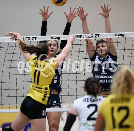 Volleyball Bundesliga. Frauen. SG Klagenfurt gegen Linz Steg. Ana Bajic, Tatjana Rajic (SG Klagenfurt), Patricia Teufl (Linz Steg). Klagenfurt, am 4.11.2017.
Foto: Kuess
---
pressefotos, pressefotografie, kuess, qs, qspictures, sport, bild, bilder, bilddatenbank