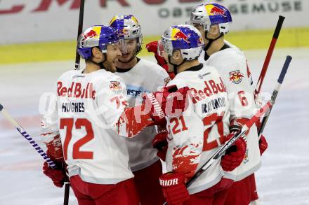 EBEL. Eishockey Bundesliga. KAC gegen 	EC Red Bull Salzburg. Torjubel (Salzburg). Klagenfurt, am 5.11.2017.
Foto: Kuess

---
pressefotos, pressefotografie, kuess, qs, qspictures, sport, bild, bilder, bilddatenbank