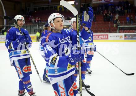 EBEL. Eishockey Bundesliga. EC VSV gegen EHC Liwest Black Wings Linz. Jubel Sam Antonitsch (VSV). Villach, am 5.11.2017.
Foto: Kuess 


---
pressefotos, pressefotografie, kuess, qs, qspictures, sport, bild, bilder, bilddatenbank
