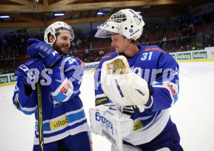 EBEL. Eishockey Bundesliga. EC VSV gegen EHC Liwest Black Wings Linz. Kyle Beach, David Kickert (VSV). Villach, am 5.11.2017.
Foto: Kuess 


---
pressefotos, pressefotografie, kuess, qs, qspictures, sport, bild, bilder, bilddatenbank