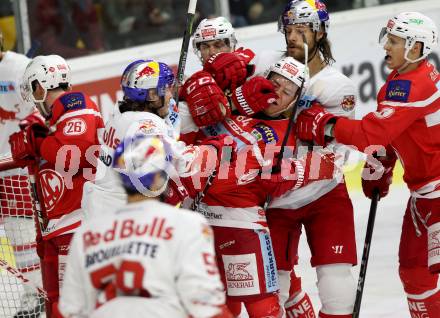 EBEL. Eishockey Bundesliga. KAC gegen 	EC Red Bull Salzburg. Ramon Schnetzer, (KAC), Alexander Rauchenwald, Thomas Raffl (Salzburg). Klagenfurt, am 5.11.2017.
Foto: Kuess

---
pressefotos, pressefotografie, kuess, qs, qspictures, sport, bild, bilder, bilddatenbank