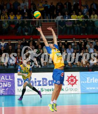 Volleyball Champions League. SK Posojilnica Aich/Dob gegen Fenerbahce Sports Club Istanbul (TUR).  Kasper Vuorinen (Aich/Dob). Klagenfurt, am 8.11.2017.
Foto: Kuess
---
pressefotos, pressefotografie, kuess, qs, qspictures, sport, bild, bilder, bilddatenbank