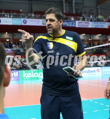 Volleyball Champions League. SK Posojilnica Aich/Dob gegen Fenerbahce Sports Club Istanbul (TUR). Trainer Matjaz Hafner, (Aich/Dob). Klagenfurt, am 8.11.2017.
Foto: Kuess
---
pressefotos, pressefotografie, kuess, qs, qspictures, sport, bild, bilder, bilddatenbank