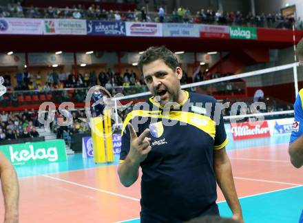 Volleyball Champions League. SK Posojilnica Aich/Dob gegen Fenerbahce Sports Club Istanbul (TUR). Trainer Matjaz Hafner, (Aich/Dob). Klagenfurt, am 8.11.2017.
Foto: Kuess
---
pressefotos, pressefotografie, kuess, qs, qspictures, sport, bild, bilder, bilddatenbank