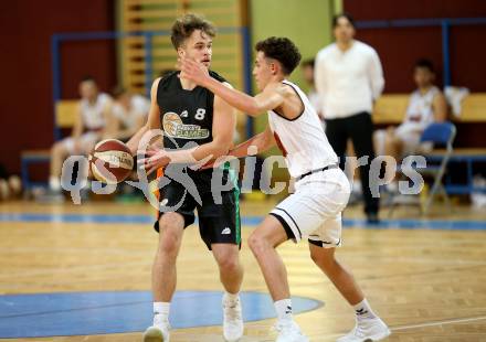 Basketball 2. Bundesliga. Grunddurchgang. 8. Runde. Woerthersee Piraten gegen Basket Flames. Maximilian Sickl (Woerthersee Piraten), Joshua Rohrboeck (Basket Flames). Klagenfurt, am 11.11.2017.
Foto: Kuess
---
pressefotos, pressefotografie, kuess, qs, qspictures, sport, bild, bilder, bilddatenbank