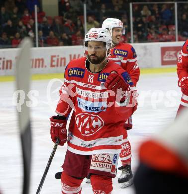 EBEL. Eishockey Bundesliga. KAC gegen 	KHL Medvescak Zagreb. Torjubel Thomas Koch (KAC). Klagenfurt, am 15.11.2017.
Foto: Kuess

---
pressefotos, pressefotografie, kuess, qs, qspictures, sport, bild, bilder, bilddatenbank