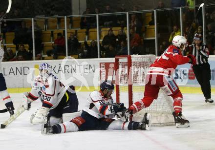 EBEL. Eishockey Bundesliga. KAC gegen 	KHL Medvescak Zagreb. Torjubel Manuel Ganahl (KAC). Klagenfurt, am 15.11.2017.
Foto: Kuess

---
pressefotos, pressefotografie, kuess, qs, qspictures, sport, bild, bilder, bilddatenbank