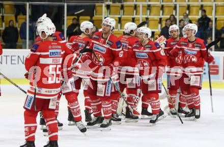 EBEL. Eishockey Bundesliga. KAC gegen 	KHL Medvescak Zagreb. Jubel KAC. Klagenfurt, am 15.11.2017.
Foto: Kuess

---
pressefotos, pressefotografie, kuess, qs, qspictures, sport, bild, bilder, bilddatenbank