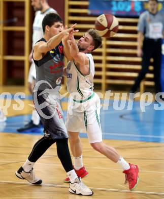 Basketball 2. Bundesliga. Grunddurchgang. 9. Runde. KOS Celovec gegen Raiders Villach. Ziga Erculj (KOS Celovec), Marko Jurica (Raiders Villach). Klagenfurt, am 18.11.2017.
Foto: Kuess
---
pressefotos, pressefotografie, kuess, qs, qspictures, sport, bild, bilder, bilddatenbank