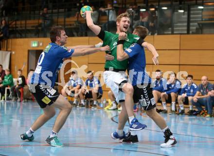 Handball Bundesliga. Schlafraum.at Kaernten gegen Union Sparkasse Korneuburg. Miha Tomsic (schlafraum.at), Ivan Brandic, Patrick Dietrich (Korneuburg). Klagenfurt, am 18.7.2017.
Foto: Kuess
---
pressefotos, pressefotografie, kuess, qs, qspictures, sport, bild, bilder, bilddatenbank