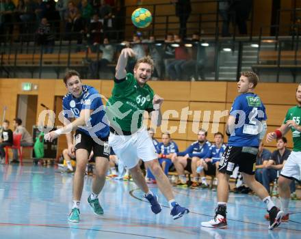 Handball Bundesliga. Schlafraum.at Kaernten gegen Union Sparkasse Korneuburg. Miha Tomsic (schlafraum.at), Ivan Brandic (Korneuburg). Klagenfurt, am 18.7.2017.
Foto: Kuess
---
pressefotos, pressefotografie, kuess, qs, qspictures, sport, bild, bilder, bilddatenbank