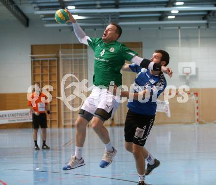 Handball Bundesliga. Schlafraum.at Kaernten gegen Union Sparkasse Korneuburg. Patrick Jochum (schlafraum.at), David Rajic   (Korneuburg). Klagenfurt, am 18.7.2017.
Foto: Kuess
---
pressefotos, pressefotografie, kuess, qs, qspictures, sport, bild, bilder, bilddatenbank