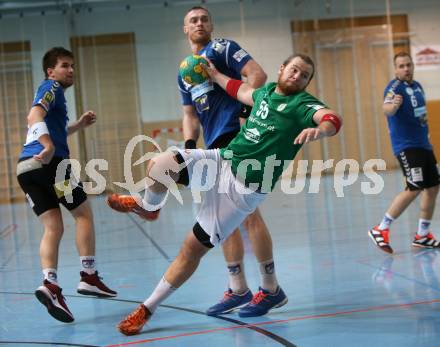 Handball Bundesliga. Schlafraum.at Kaernten gegen Union Sparkasse Korneuburg. Maximilian Wagner (schlafraum.at), Michal Fazik (Korneuburg). Klagenfurt, am 18.7.2017.
Foto: Kuess
---
pressefotos, pressefotografie, kuess, qs, qspictures, sport, bild, bilder, bilddatenbank