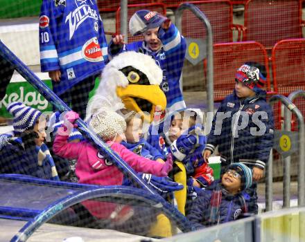 EBEL. Eishockey Bundesliga. EC VSV gegen Fehervar AV 19. Maskottchen Villi, Fans (VSV). Villach, am 19.11.2017.
Foto: Kuess 


---
pressefotos, pressefotografie, kuess, qs, qspictures, sport, bild, bilder, bilddatenbank