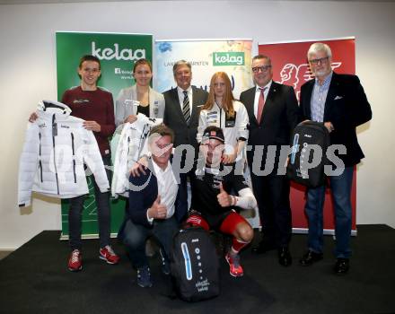 Kaernten Sport. Sportlermeeting. Package Uebergabe. Albert Kokaly, Carina PÃ¶lzl, LH Peter Kaiser, Cornelia Wohlfahrt, Wolfgang Gratzer (Generali), Manfred Freitag (Kelag), Arno Arthofer, Dominik Pacher. Klagenfurt, 20.11.2017.
Foto: Kuess 
---
pressefotos, pressefotografie, kuess, qs, qspictures, sport, bild, bilder, bilddatenbank