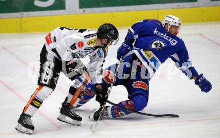 EBEL. Eishockey Bundesliga. EC VSV gegen Dornbirn Bulldogs. Ryan Glenn, (VSV), Kevin Nacierzynski  (Dornbirn). Villach, am 24.11.2017.
Foto: Kuess 


---
pressefotos, pressefotografie, kuess, qs, qspictures, sport, bild, bilder, bilddatenbank