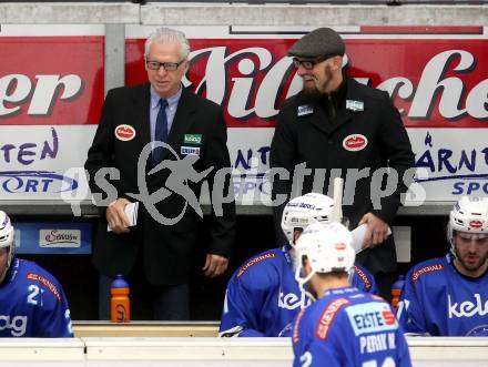 EBEL. Eishockey Bundesliga. EC VSV gegen Dornbirn Bulldogs. Trainer Greg Holst, Co-Trainer Markus Peintner (VSV). Villach, am 24.11.2017.
Foto: Kuess 


---
pressefotos, pressefotografie, kuess, qs, qspictures, sport, bild, bilder, bilddatenbank