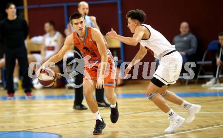 Basketball 2. Bundesliga. Grunddurchgang. 10. Runde. Woerthersee Piraten gegen Basket 2000 Vienna Warriors. Lukas hahn, (Piraten), Luka Todorovic  (Basket2000). Klagenfurt, am 25.11.2017.
Foto: Kuess
---
pressefotos, pressefotografie, kuess, qs, qspictures, sport, bild, bilder, bilddatenbank