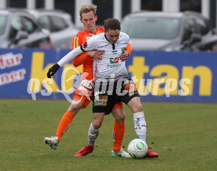 Fussball Tipico Bundesliga. RZ Pellets WAC gegen FK Austria Wien. Florian Flecker,  (WAC), Thomas Salamon (Wien). Wolfsberg, am 26.11.2017.
Foto: Kuess

---
pressefotos, pressefotografie, kuess, qs, qspictures, sport, bild, bilder, bilddatenbank