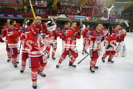 EBEL. Eishockey Bundesliga. KAC gegen 	HCB Suedtirol Alperia. Jubel (KAC). Klagenfurt, am 26.11.2017.
Foto: Kuess

---
pressefotos, pressefotografie, kuess, qs, qspictures, sport, bild, bilder, bilddatenbank