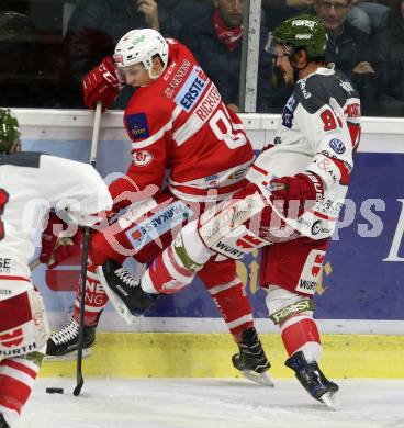 EBEL. Eishockey Bundesliga. KAC gegen 	HCB Suedtirol Alperia. Marco Richter, KAC), Stefano Marchetti( (Bozen). Klagenfurt, am 26.11.2017.
Foto: Kuess

---
pressefotos, pressefotografie, kuess, qs, qspictures, sport, bild, bilder, bilddatenbank