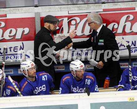 EBEL. Eishockey Bundesliga. EC VSV gegen Fehervar AV 19. Trainer Greg Holst, Co-Trainer Markus Peintner (VSV). Villach, am 24.11.2017.
Foto: Kuess 


---
pressefotos, pressefotografie, kuess, qs, qspictures, sport, bild, bilder, bilddatenbank