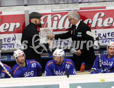 EBEL. Eishockey Bundesliga. EC VSV gegen Fehervar AV 19. Trainer Greg Holst, Co-Trainer Markus Peintner (VSV). Villach, am 24.11.2017.
Foto: Kuess 


---
pressefotos, pressefotografie, kuess, qs, qspictures, sport, bild, bilder, bilddatenbank