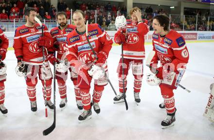 EBEL. Eishockey Bundesliga. KAC gegen 	HCB Suedtirol Alperia. Jonathan Rheault, Thomas Koch, Philipp Kreuzer, Michael Kernberger, Manuel Ganahl (KAC). Klagenfurt, am 26.11.2017.
Foto: Kuess

---
pressefotos, pressefotografie, kuess, qs, qspictures, sport, bild, bilder, bilddatenbank