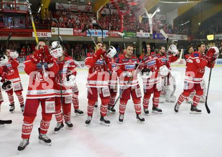 EBEL. Eishockey Bundesliga. KAC gegen 	HCB Suedtirol Alperia. Jubel KAC. Klagenfurt, am 26.11.2017.
Foto: Kuess

---
pressefotos, pressefotografie, kuess, qs, qspictures, sport, bild, bilder, bilddatenbank
