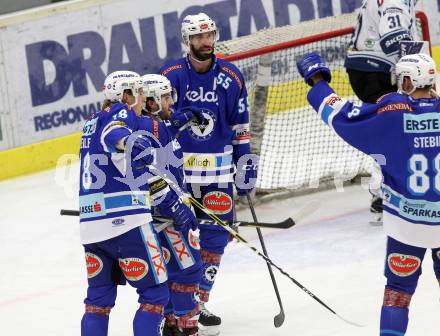 EBEL. Eishockey Bundesliga. EC VSV gegen Fehervar AV 19. Torjubel Samuel Labrecque (VSV). Villach, am 24.11.2017.
Foto: Kuess 


---
pressefotos, pressefotografie, kuess, qs, qspictures, sport, bild, bilder, bilddatenbank