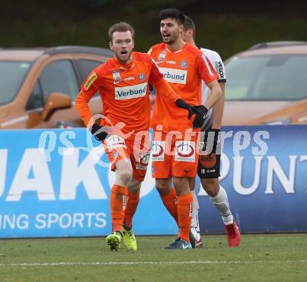 Fussball Tipico Bundesliga. RZ Pellets WAC gegen FK Austria Wien. Torjubel Kevin Friesenbichler, Tarkan Serbest (Wien). Wolfsberg, am 26.11.2017.
Foto: Kuess

---
pressefotos, pressefotografie, kuess, qs, qspictures, sport, bild, bilder, bilddatenbank