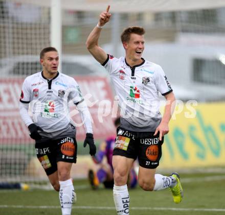Fussball Tipico Bundesliga. RZ Pellets WAC gegen FK Austria Wien. Torjubel Daniel Drescher,  (WAC). Wolfsberg, am 26.11.2017.
Foto: Kuess

---
pressefotos, pressefotografie, kuess, qs, qspictures, sport, bild, bilder, bilddatenbank