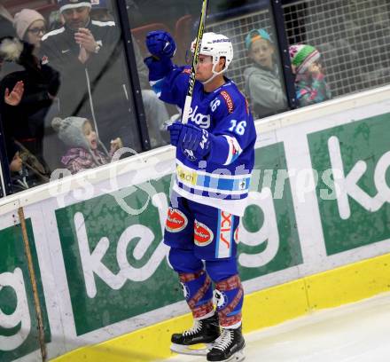 EBEL. Eishockey Bundesliga. EC VSV gegen Fehervar AV 19. Torjubel Jordan Hickmott (VSV). Villach, am 24.11.2017.
Foto: Kuess 


---
pressefotos, pressefotografie, kuess, qs, qspictures, sport, bild, bilder, bilddatenbank